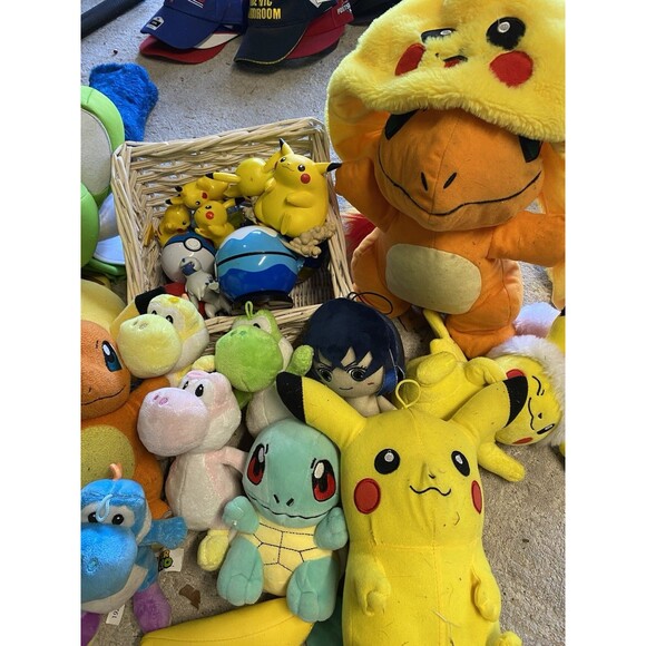 Pokemon Plush Lot Pikachu Nintendo Yoshi Squirtle Bulbasaur DK Poké Ball - Picture 2 of 3